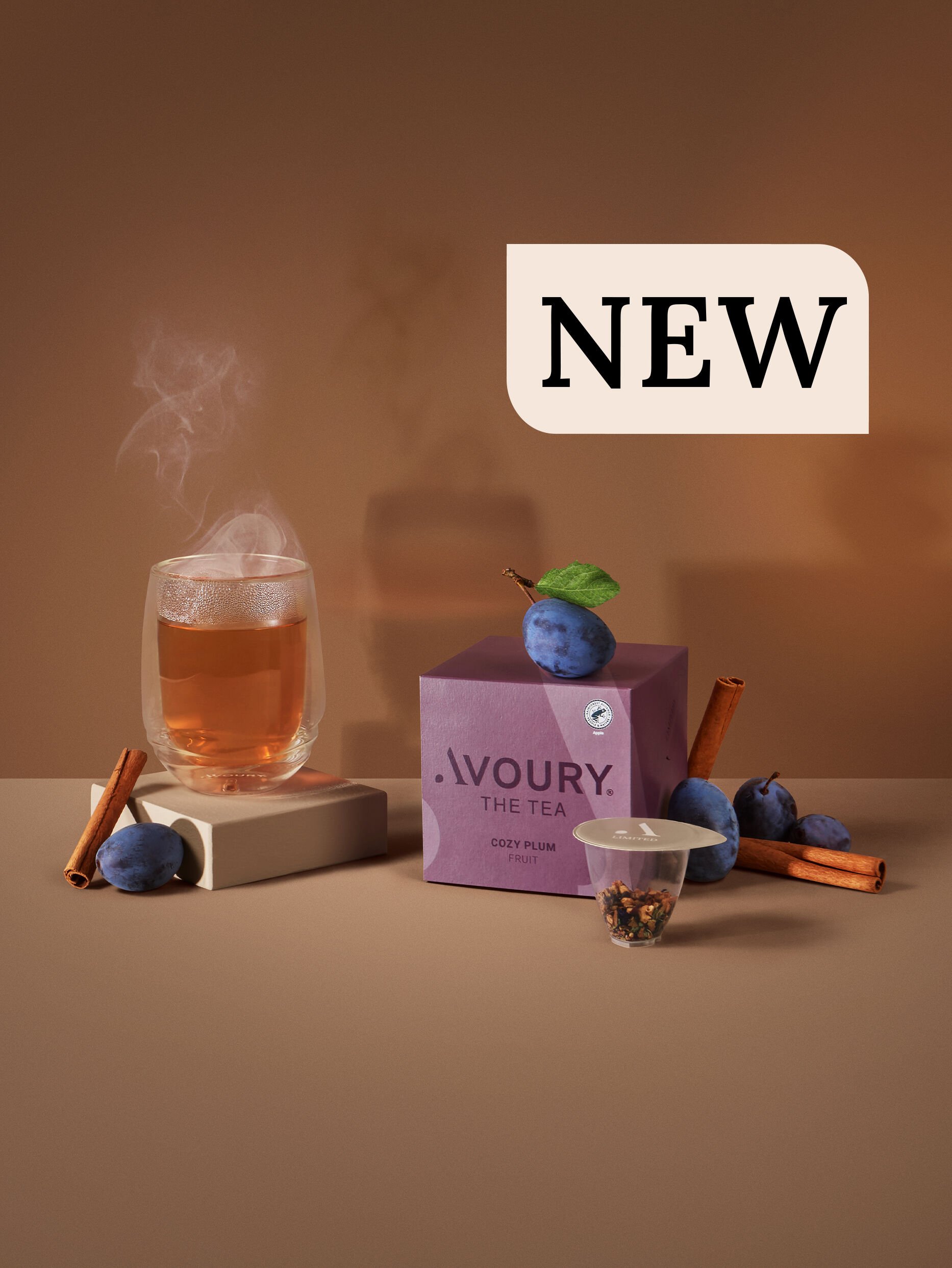 Cozy Plum box with teaser "NEW" cover