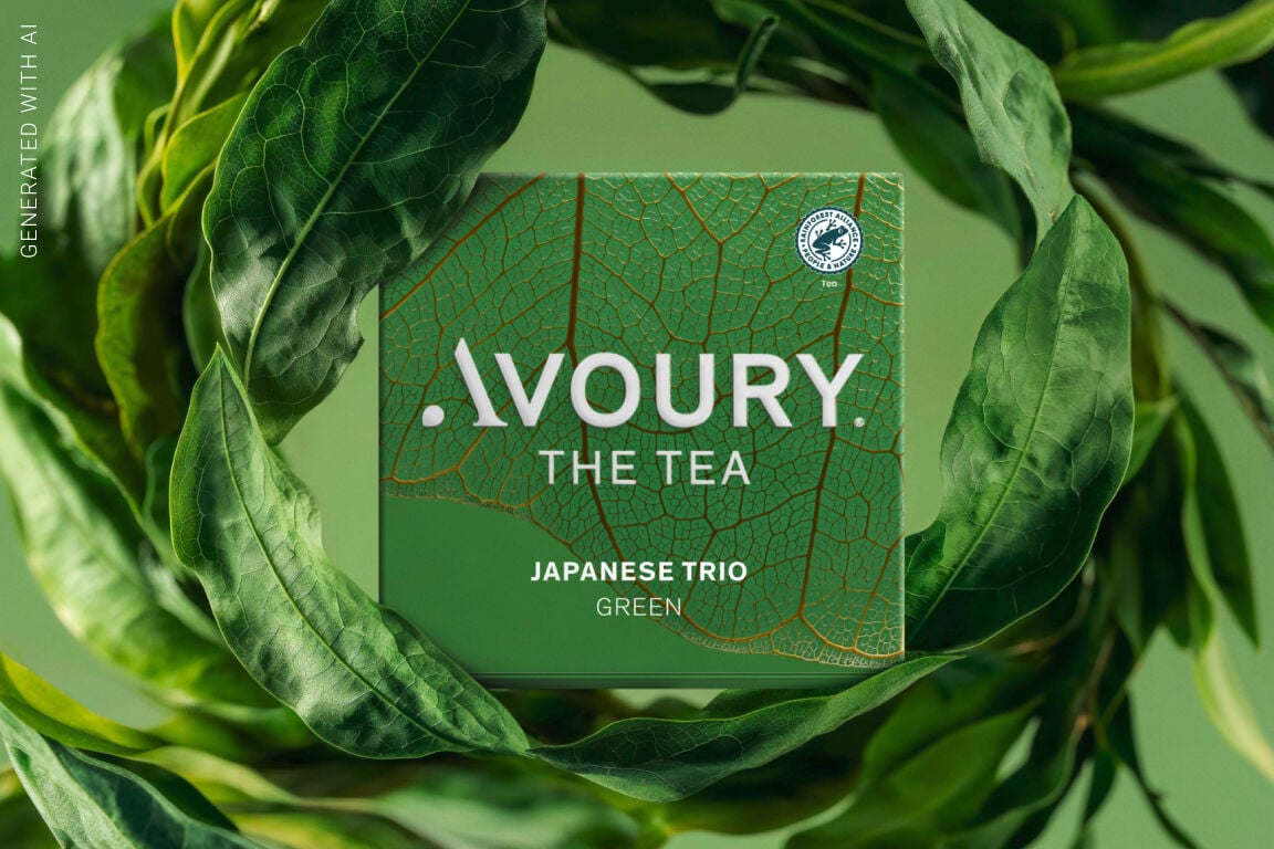 Green Tea packaging of Japanese Trio
