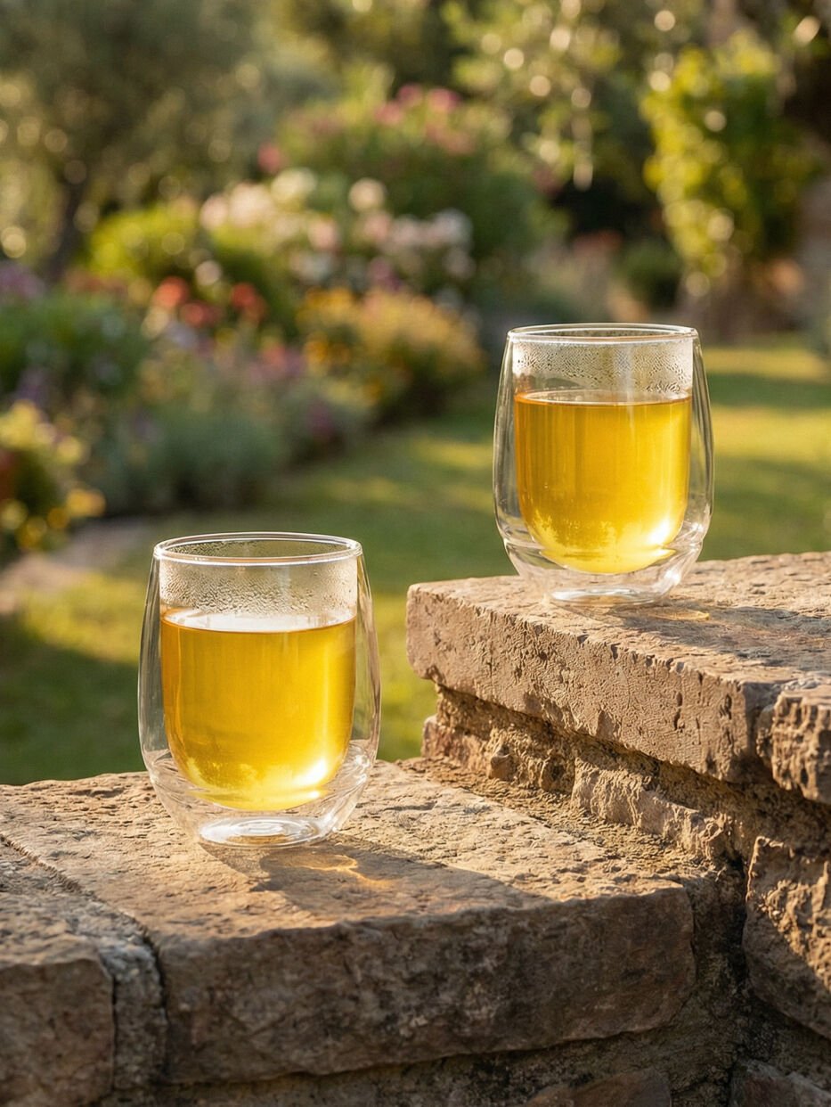 Glas Italian Lemon Tee mit frischen Zitronen und Basilikum cover