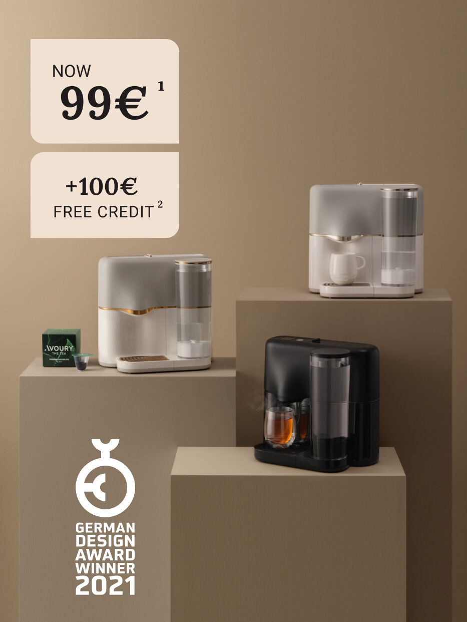 Avoury tea machines on beige background cover