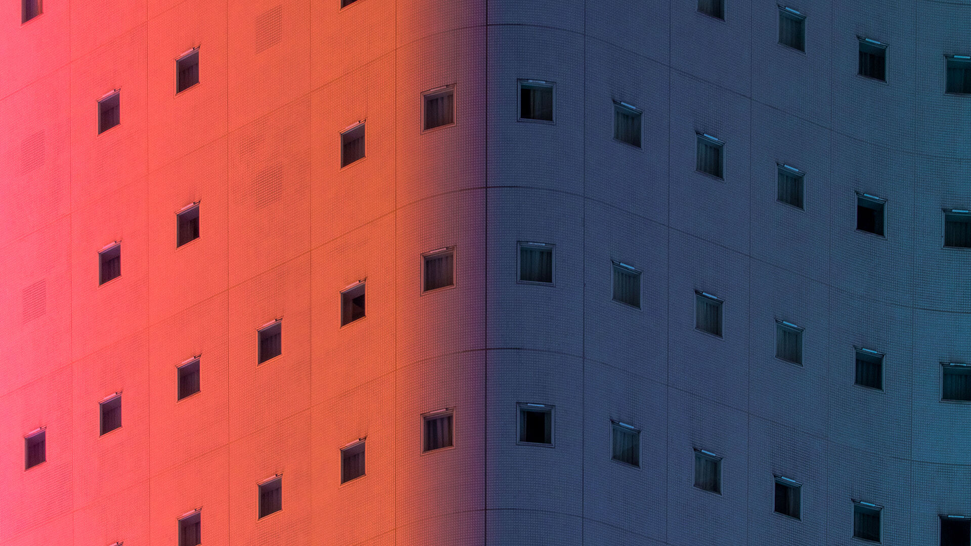 colourfully illuminated building
