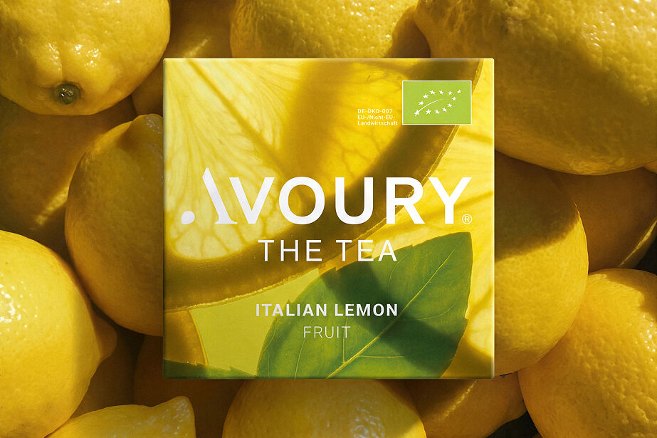 Italian Lemon Detailansicht von Zitronen und Basilikum