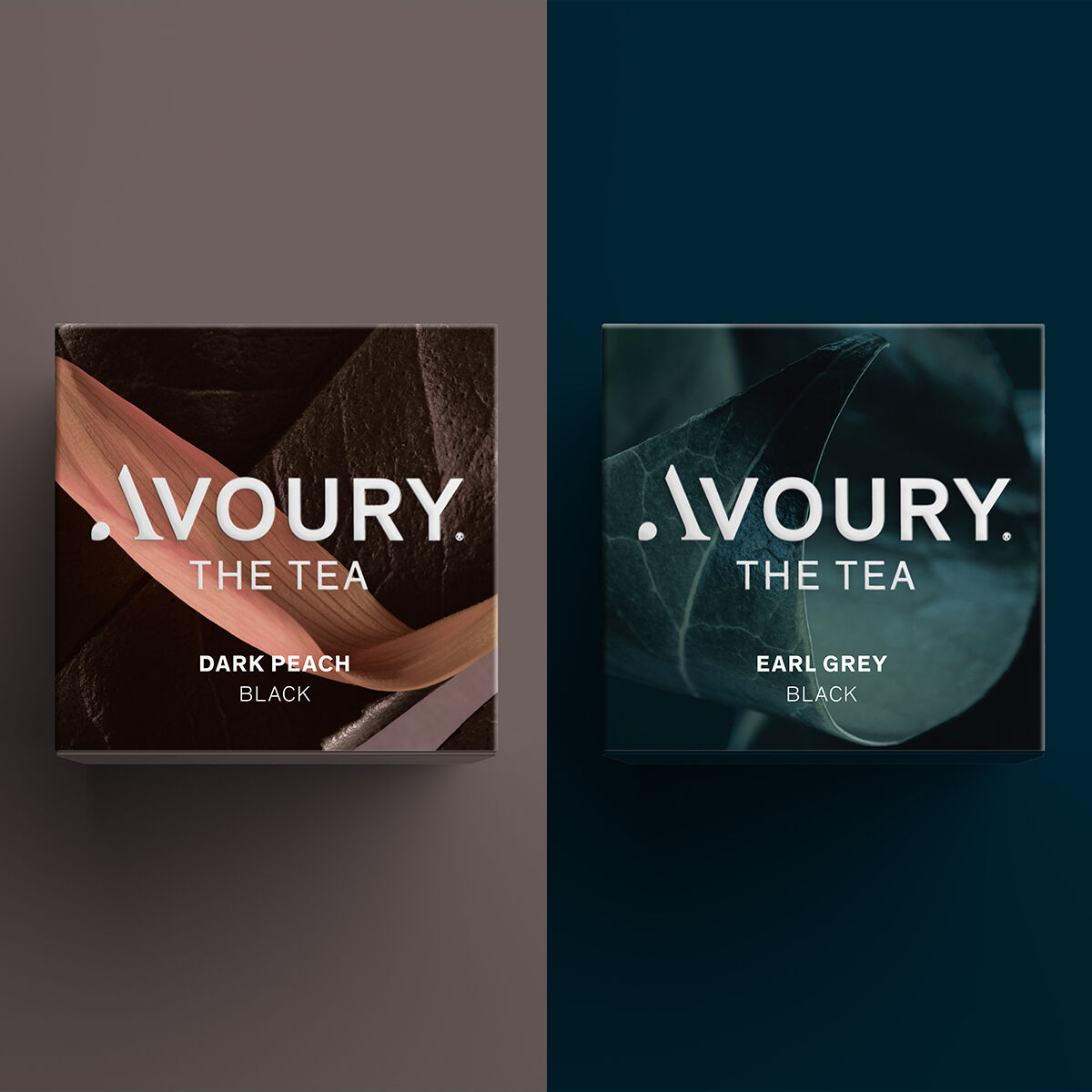 Avoury Schwarzteesorten: DARK PEACH u. EARL GREY