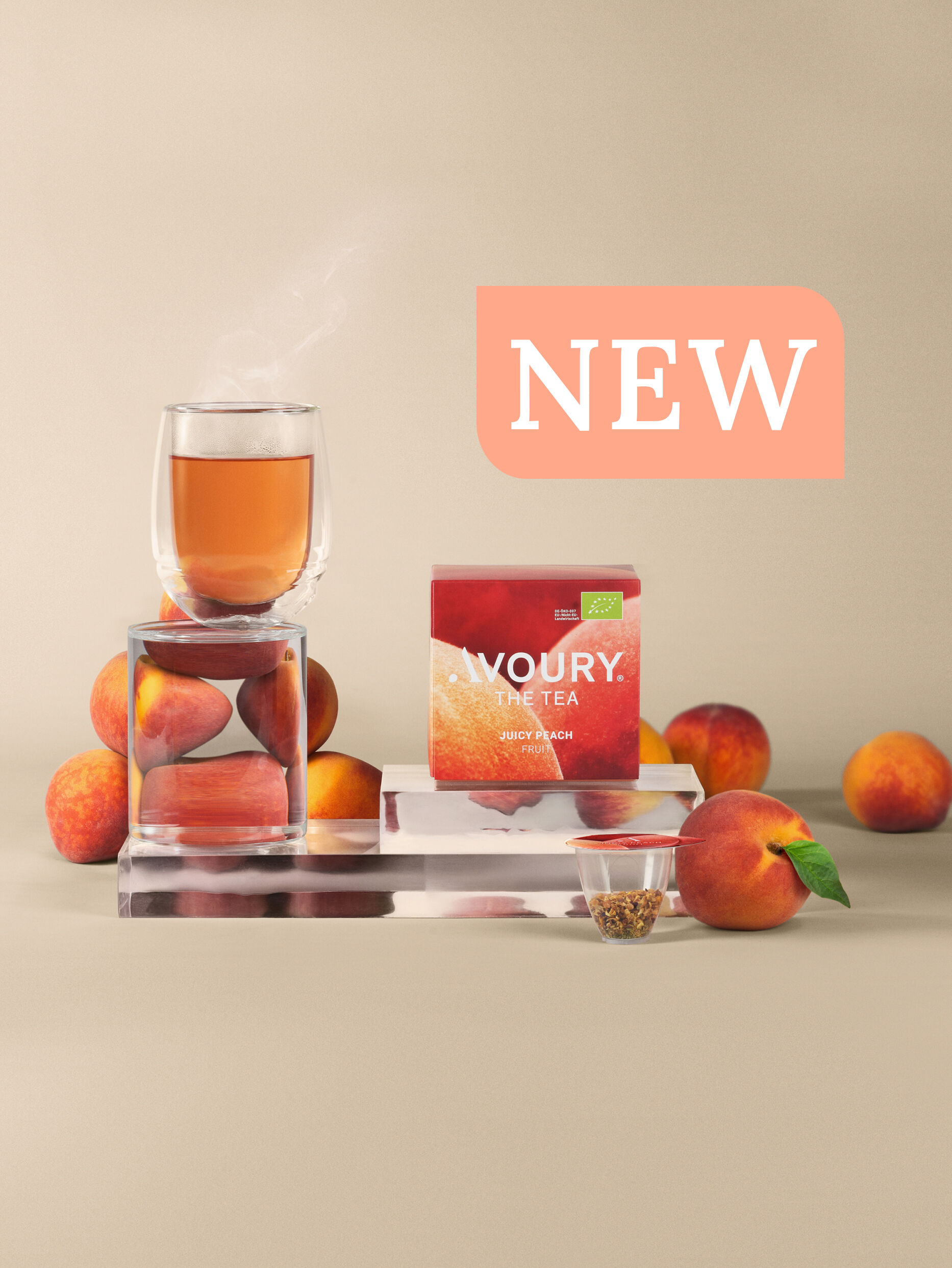 Funky Melon tea box with teaser "NEW" cover