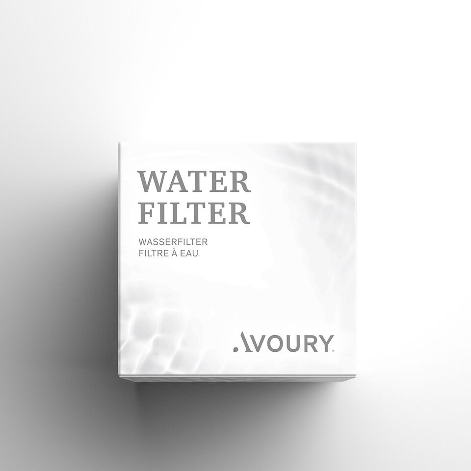 water filter white packaging front