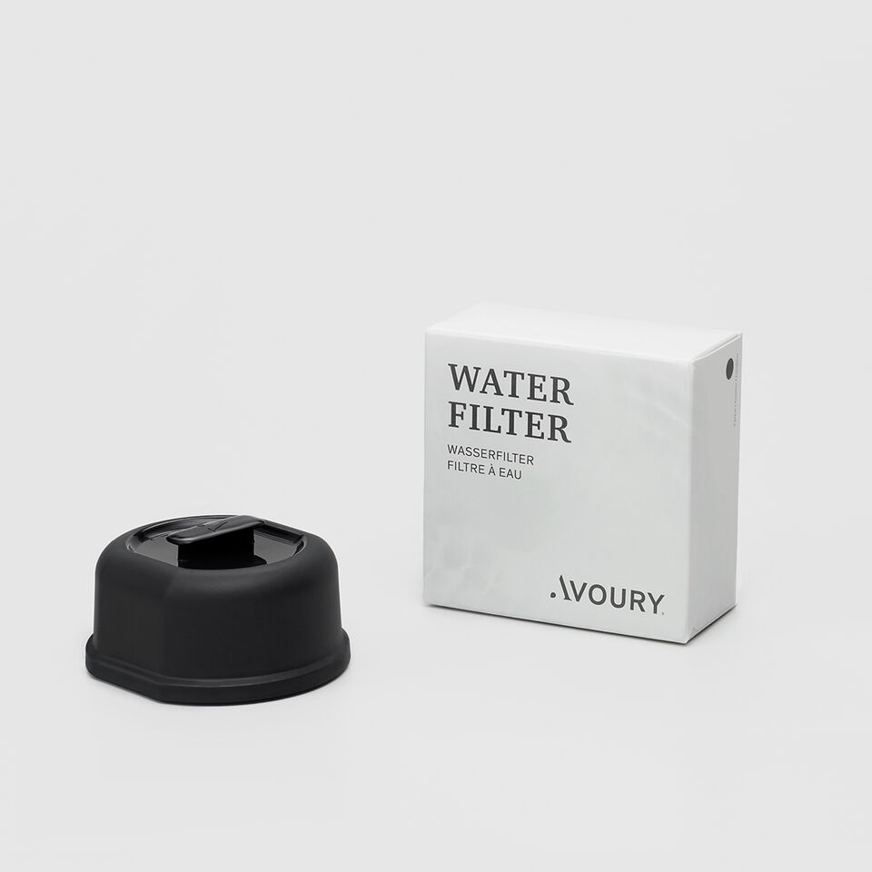 water filter black packaging with content