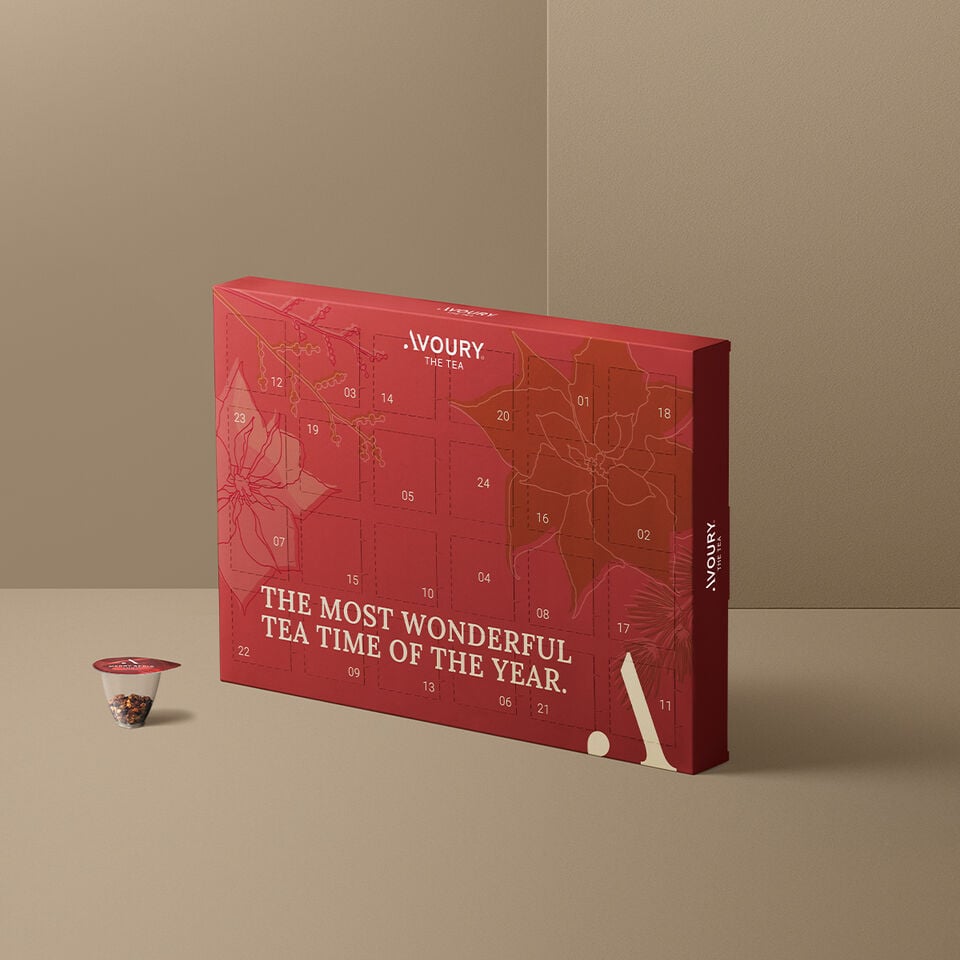Adventskalender Avoury in Rot seitliche Ansicht